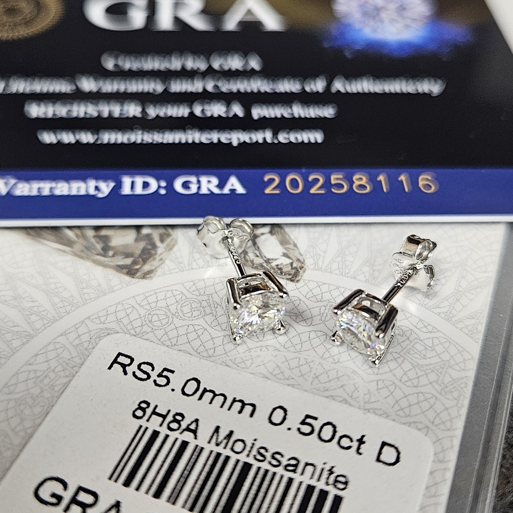 Elegant Silver Moissanite Earrings